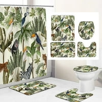 Тропически палми листа от печат душ завеса с куки висококачествени водоустойчиви завеси за баня баня постелка Домашна украса