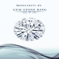 Gem Stone King 1. CT овална праскова морганит черен диамант стерлингов сребърен моасанитен пръстен