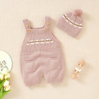 Бебе плета ромпер памучен без ръкави момче момиче дрехи пуловер дрехи Бебешки комбинезон с шапка сладки летни дрехи