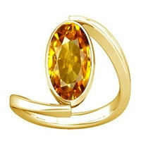 Дивия Шакти 12.25-12. Карат цитрин Sunhela Golden Topaz Gemstone Panchdhatu пръстен за жени