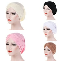 Biplut Hat Плътни цветни мъниста жени еластична капачка за опаковане на главата за ежедневието