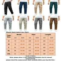 Cindysus Men's Bottoms Drawstring Trouse Cargo Pocket Pants Yoga монтирана кафяв L