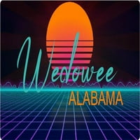 Wedowee Alabama винил стикер стикер ретро неонов дизайн