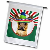 Забавно мексиканско куче чихуахуа в сомбреро за Cinco de Mayo Garden Flag FL-310172-1