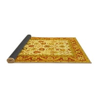 Ahgly Company Indoor Square Oriental Yellow Traditional Area Rugs, 8 'квадрат