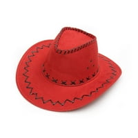 Деца реколта широка ръчна шапка шапка западна каубойска шапка Момчета момичета пролетна лятна шапка - червено