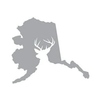 Стикер за стикер на Alaska State Decal Die Cut - самозалепващ винил - устойчив на атмосферни влияния - направен в САЩ - много цветни и размери - Ловен лов на лов Ак Ак