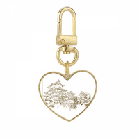 Китай забележителна скица Art Deco Fashion Gold Heart Keychain Metal Keyring притежател