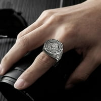 Пънк сребърен вълк ръчен модел мъжки пръстен личностни пръстени Модни бижута A2B9