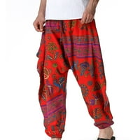 Uorcsa личност флорално отпечатано на открито дълга модна йога ретро мъжки панталони червено