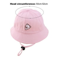 Избор на рокля Baby Beach Sun Hat Sun Protection Широка регулируема мечка модел печат Лятна кофа шапки Сладки слънчеви шапки за момиченце