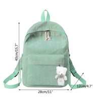 Luiyenes Небрежно рамо Corduroy Backpack Student Fashion Bag Дамска чанта младежта проста модна чанта за рамо
