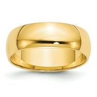 Карат в Karats 10k Yellow Gold Wide Band Лека половин кръгъл сватбен пръстен размер -10.5