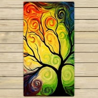 Цветна художествена дърво плажна кърпа за душ кърпа за дома за дома и размера на употребата на пътуването