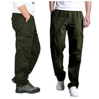 Мъжки тактически товарни панталони от Ripstop с много джоба леки туристически работни панталони на открито облекло Армия Зелен размер xxxxxl