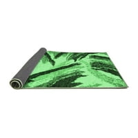 Ahgly Company Indoor Rectangle Abstract Emerald Green Modern Area Rugs, 2 '5'