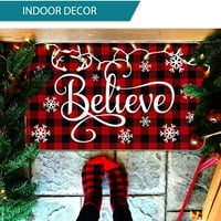 Коледна врата за вход Mat Floor Mat Rug Вътрешен коледна украса Коледни миещи се килим за килим, който неплъзне хол, подложка за закрито на закрито