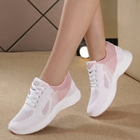 Жени дишащи дантелени обувки апартаменти ежедневни обувки унизират леки работни обувки спортни дишащи фишове работни обучители бяло