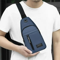 Hesxuno каишка чанта Crossbody Backpack с USB дупка с отвор за отвори за слушалки Раница туристическа раница многофункционален кръстосан чанта за гърди