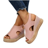 Cameland Womens Sandals Лято плюс размер на плъзгане на облечени каишки за женски сандали за женги за дишане на отворени пръсти с високи токчета плажни клинови сандали, до 65% отстъпка