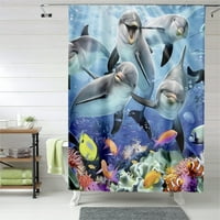 Световен океански ден завеса за душ, вътрешна завеса за душ водоустойчива тъкан душ завеса за душ завеса куки декоративни деца баня s-90*
