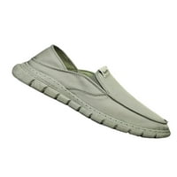 Daeful Men Canvas Loafer Comfort Walking Flats Леки ежедневни обувки Мъжки меко еластично приплъзване на маратонка Зелено 8