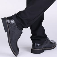 Wofedyo обувки за мъже Класически стил обувки за мъже се плъзгат върху Pu кожа с ниска гумена подметка блок пета работа с рокли за мъже