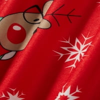 Aturuste Коледно семейство съвпадение на пижами комплекти елени снежинка щампа с рел дълъг ръкав върхове + еластична талия с дълги панталони шезлонги