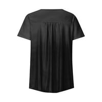 Блузи за жени облечени ежедневни къси ръкави кръгло деколте Лятна графични щампи ризи l