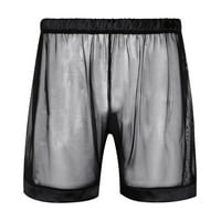 Msemis Men's Cheer Mesh Boxer Shorts See-Through Smooth Brites Lounge бельо