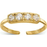 10k жълто злато CZ пръстен на пръста - jbsp