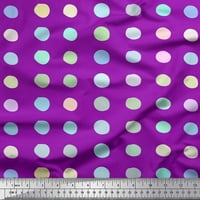 Soimoi Purple Viscose Chiffon Fabric Circle Geometric Print Fabric по двор широк