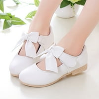 2dxuixsh деца деца обувки бели кожени обувки Bowknot Girls Princess Shoes Single Shoes Performance Shoes Girls Size Shoes White 35