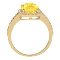 2. CT Brilliant Oval Cut Clear симулиран диамант 18k жълто злато пасианс с акценти пръстен SZ 8.75