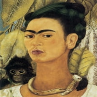 Самостоятелен портрет с маймуна, Фрида Кало - платно или печат на изкуството на стената