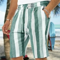 Корашан плаж панталони мъже модни ежедневни джобни ивици от печат от печат на хавайски плаж панталони Панталони Мъжки къси панталони