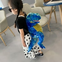Кара дама родител-дете-дете DINOSAUR Деца ученик раница Карикатур Училище Голяма чанта за динозавър Синьо