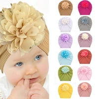 Бебе момиче шапка новородено сладко дете тюрбан плетен шапки бебета болница за къпане душ бонбони бронзинг шапка с глава на цветя шапка