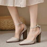 Жени ежедневни обувки Нов модел пролет и лято модна ретро солиден цвят Хрънка Стъпка Дебела пета Зърно Зърно Удобни обувки на висок ток Обувки за жени ежедневни ботуши обувки за жени облечени ежедневни