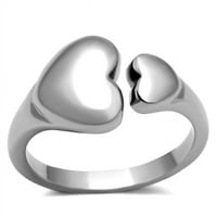 Жени високо полиран пръстен от неръждаема стомана без камък в камък - размер 10