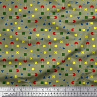 Soimoi памучен Poplin Fabric Dot, Cross Sign & Square Geometric Decor Fabric Printed Yard Wide