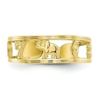 10k жълто златово пръстен лента на пръстена, размер 6
