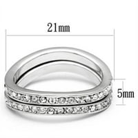 Luxe Jewelry проектира женски месингов пръстен на родий с кръгла форма от най -висок клас - размер 7