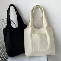 Toyella Pure Color Blank ръчно рисувана платно чанта от бяло