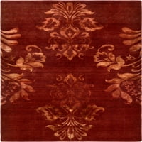 Ahgly Company Indoor Rectangle Modern Modern Red Oriental Area Rugs, 3 '5'