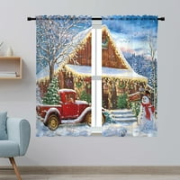 Гури Коледни третирания на прозореца на тюл Voile Завества за прозорци чисти прозорец Завест на прът ПОДКЛА ЗА КУРТИРАН ПАНЕЛ A W: H: 98