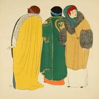 Les Robes de Paul Poiret Ladies in Coats Poster Print от Paul Iribe
