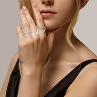Duhgbne Set Wave Twist Pearl Finger Rings Alloy Jewelry Retro Infinite Регулируем комплект пръстен