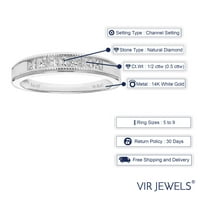 CTTW Princess Cut Diamond сватбена лента с Milgrain 14K White Gold Stones Размер 6