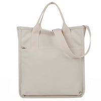 Диамантени жени Hobo Bag Canvas Небрежна чанта за чанта за чанта за жени, бяла, бяла